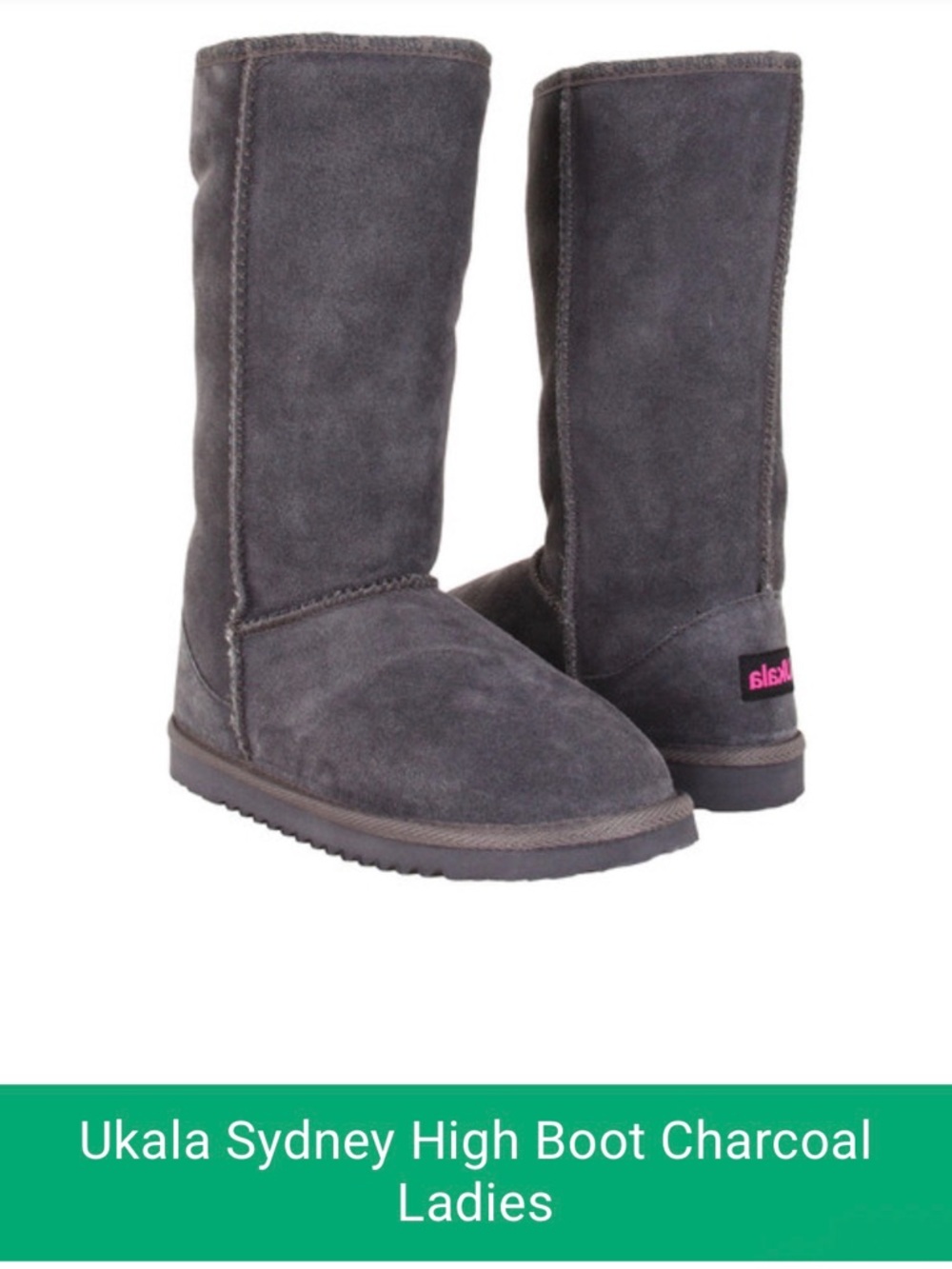 Ukala from Australia Charcoal Gray Suede-Pull-On Boots women’s size 7